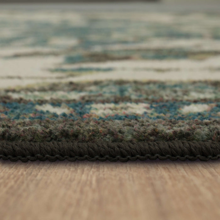 Technicolor Emilie Green & Brown Area Rug