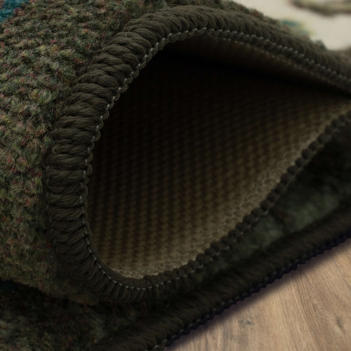 Technicolor Emilie Green & Brown Area Rug