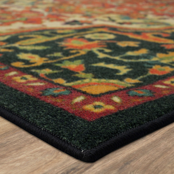 Technicolor Emilie Green & Orange Area Rug