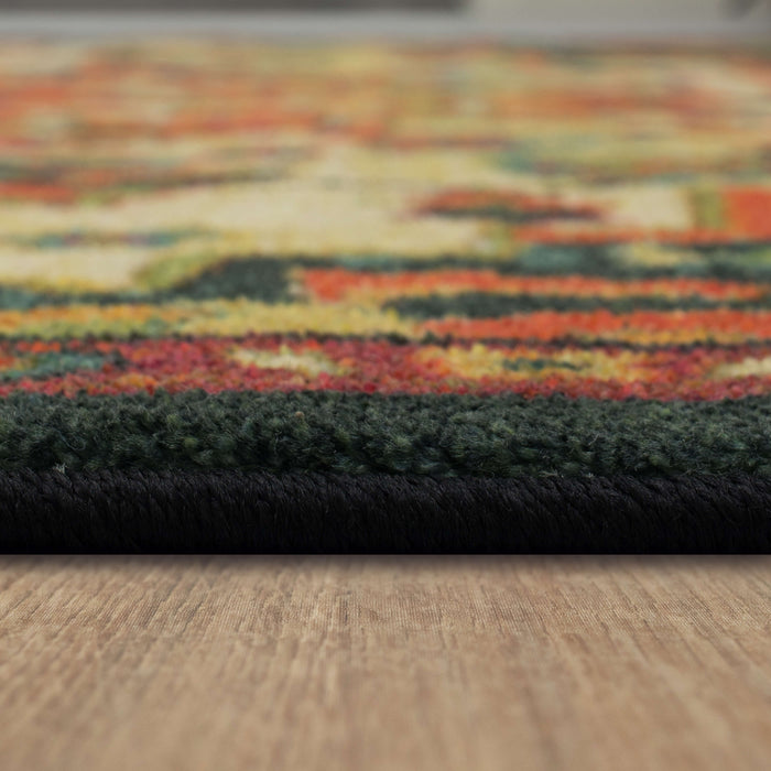 Technicolor Emilie Green & Orange Area Rug
