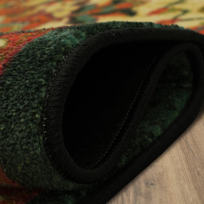 Technicolor Emilie Green & Orange Area Rug