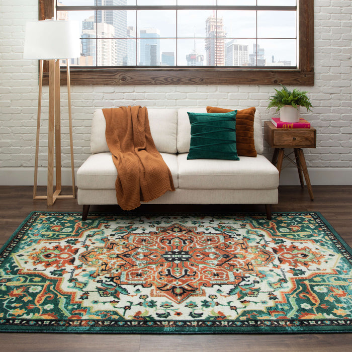 Technicolor Emilie Green Area Rug