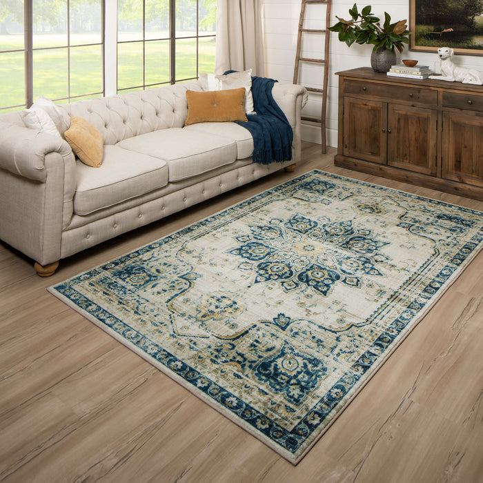 Technicolor Ember Navy Area Rug