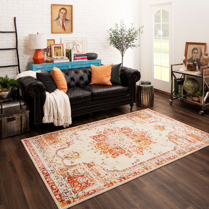 Technicolor Ember Red Area Rug