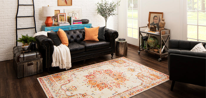 Technicolor Ember Red Area Rug