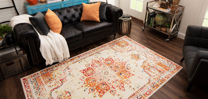 Technicolor Ember Red Area Rug