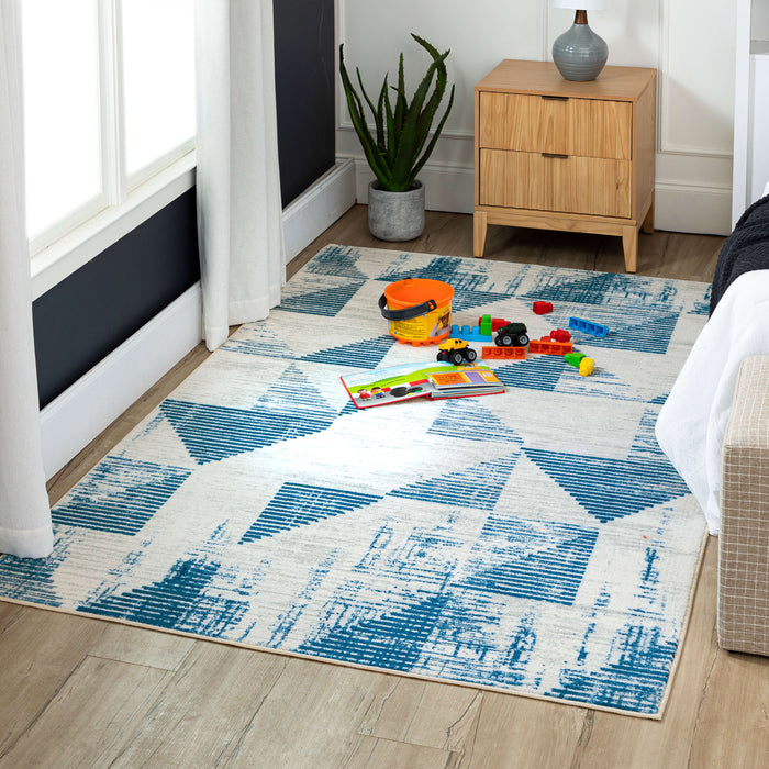 Technicolor Triangles Royal Area Rug
