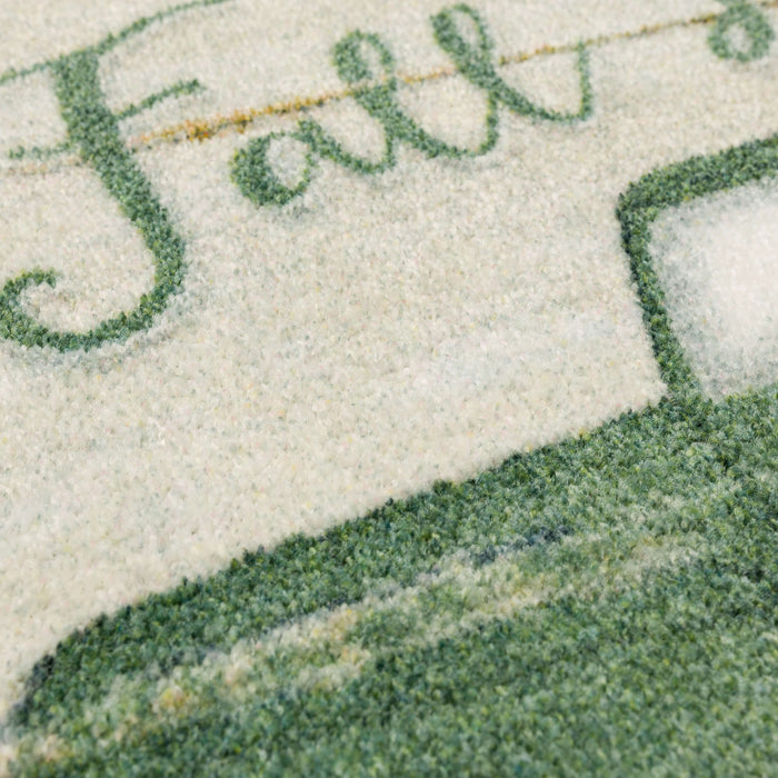 Fall Harvest Truck Gray Accent Rug