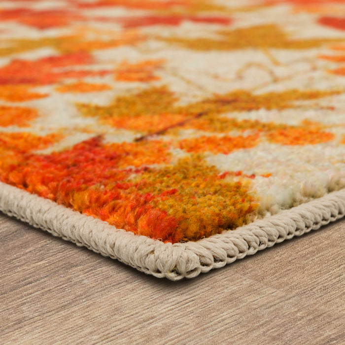 Autumn Leaves Orange Accent Rug