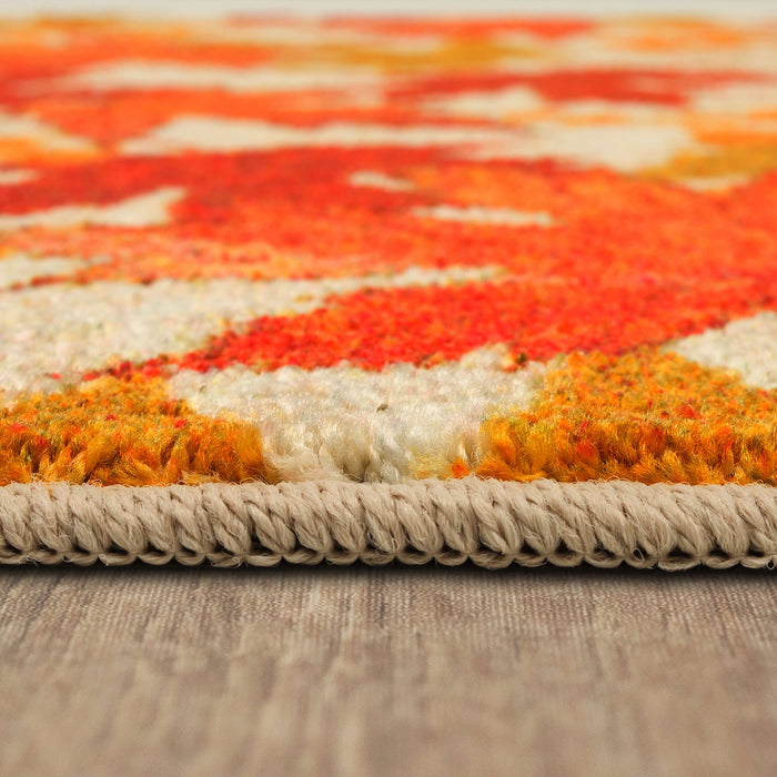 Autumn Leaves Orange Accent Rug