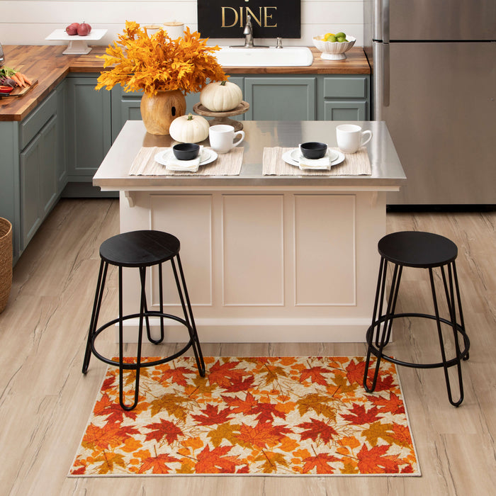Autumn Leaves Orange Accent Rug