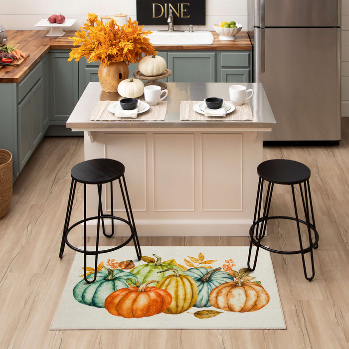 Fall Pumpkins Vintage Accent Rug