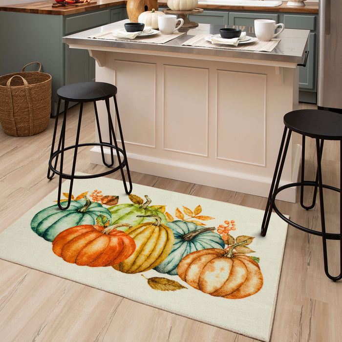 Fall Pumpkins Vintage Accent Rug