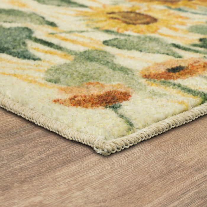 Autumn Sunflowers Gold Accent Rug