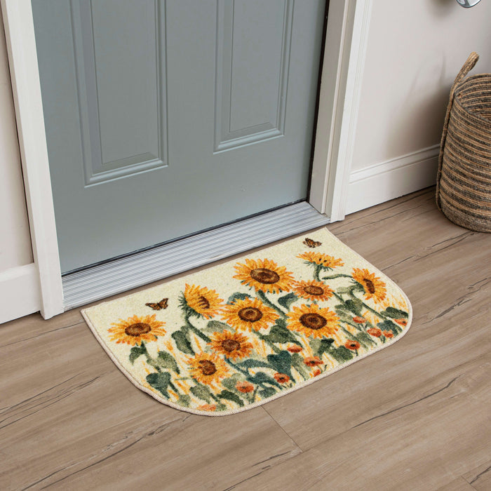 Autumn Sunflowers Gold Accent Rug