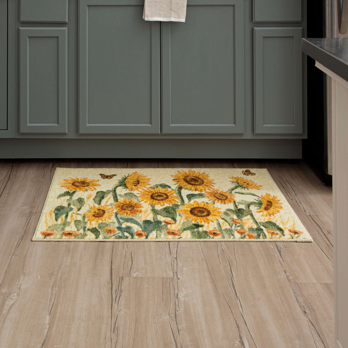 Autumn Sunflowers Gold Accent Rug