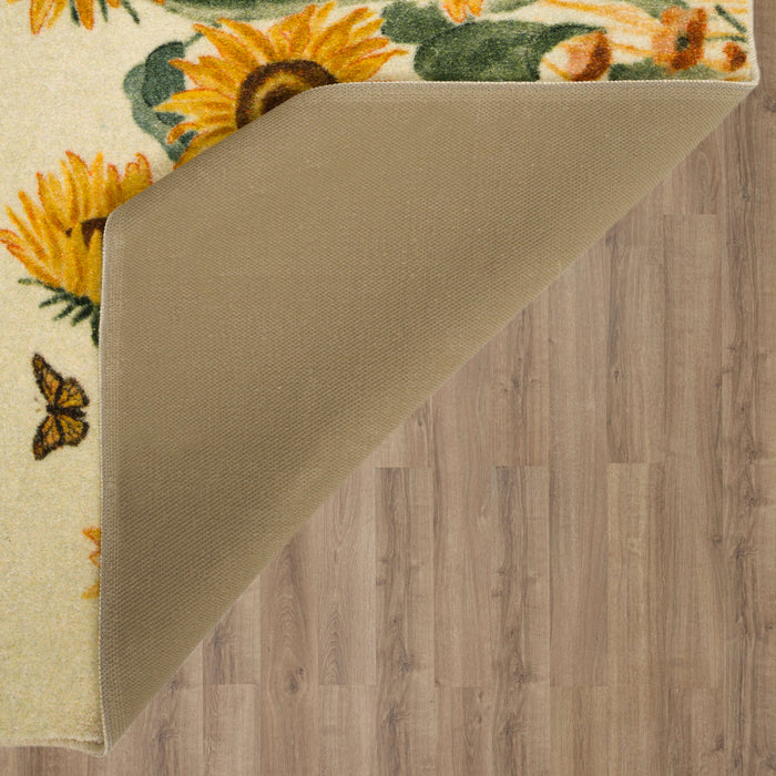 Autumn Sunflowers Gold Accent Rug