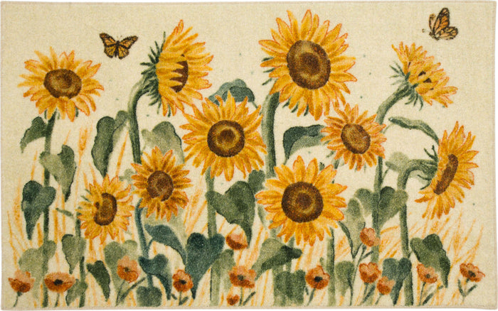Autumn Sunflowers Gold Accent Rug
