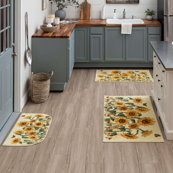Autumn Sunflowers Gold Accent Rug