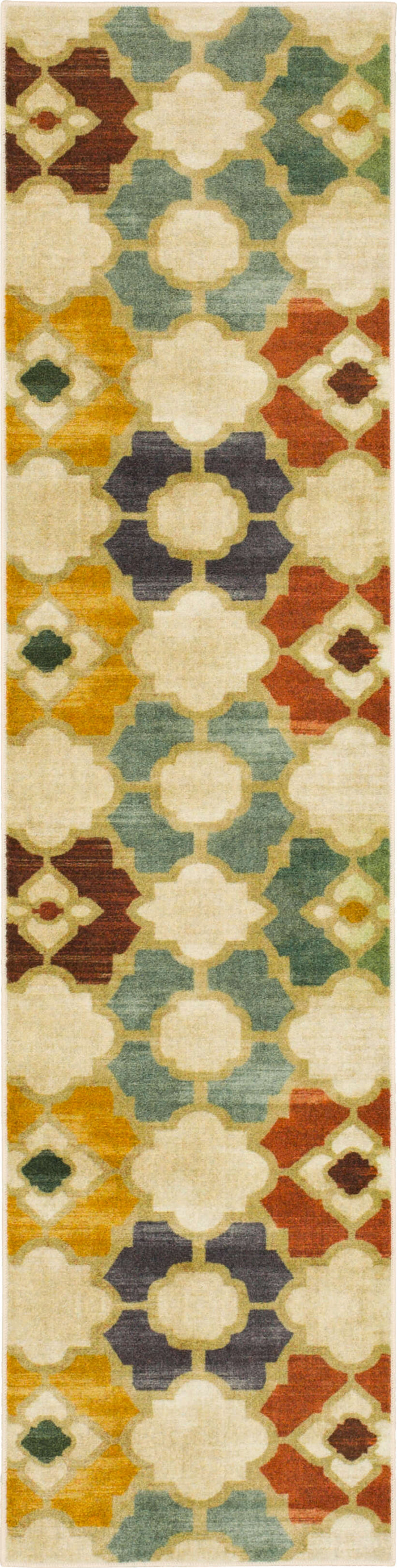 Technicolor Anthony White & Yellow Area Rug