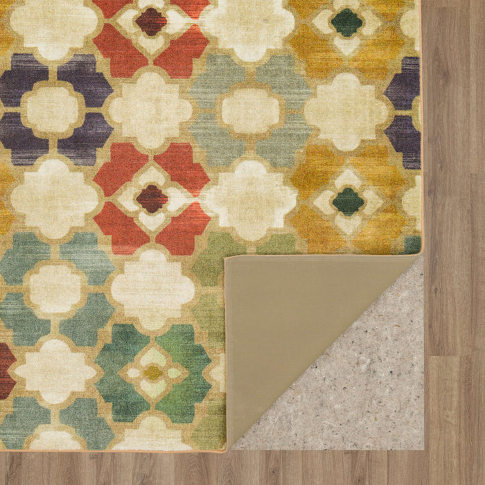 Technicolor Anthony White & Yellow Area Rug