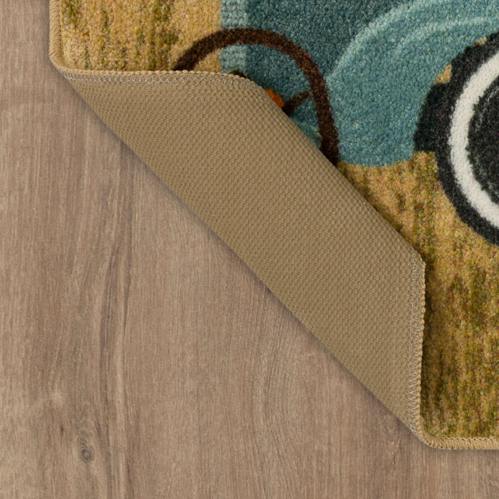 Fall Farm Truck Tan Accent Rug