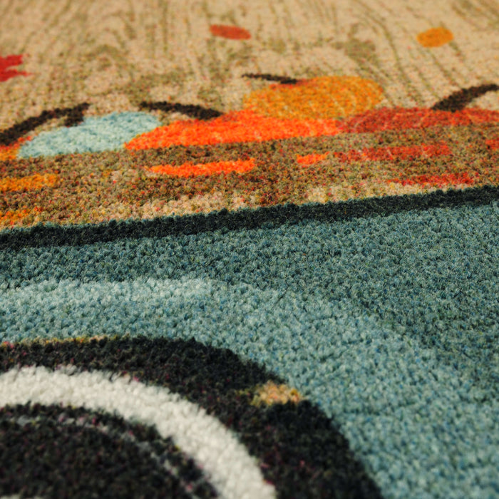Fall Farm Truck Tan Accent Rug