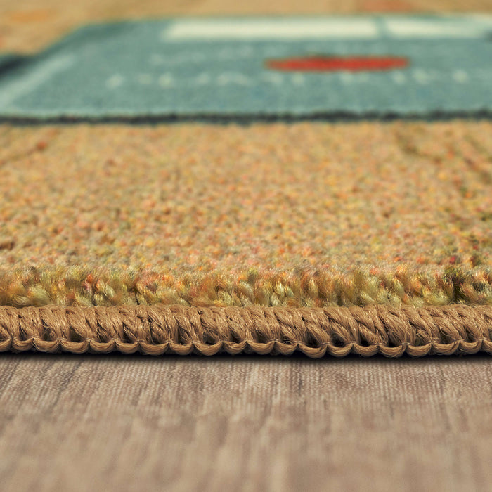 Fall Farm Truck Tan Accent Rug