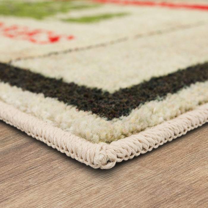 Farm Fresh Christmas Trees Beige Accent Rug