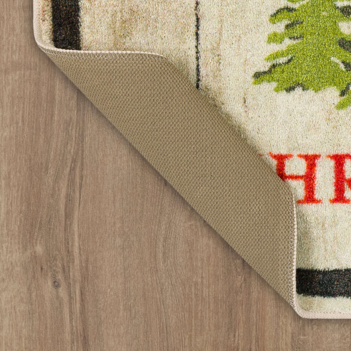 Farm Fresh Christmas Trees Beige Accent Rug