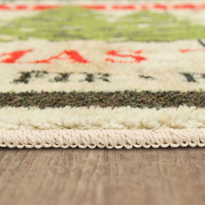 Farm Fresh Christmas Trees Beige Accent Rug