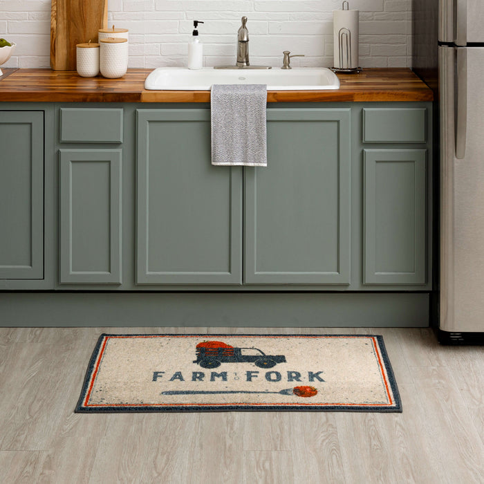 Farm to Fork Cream and Grey Accent Rug