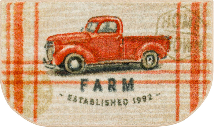 Farmhouse Truck Red & Beige Accent Rug