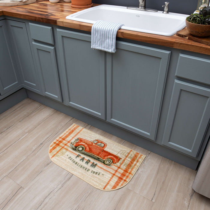 Farmhouse Truck Red & Beige Accent Rug
