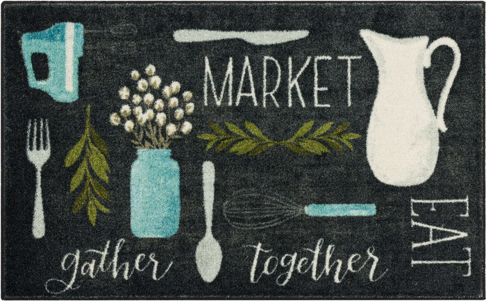 Kitchen Necessities Black Accent Rug