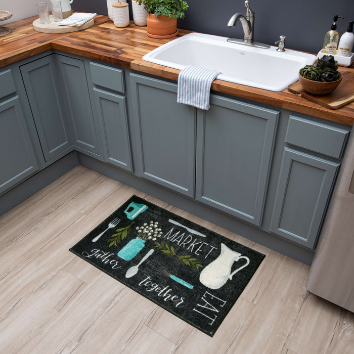 Kitchen Necessities Black Accent Rug