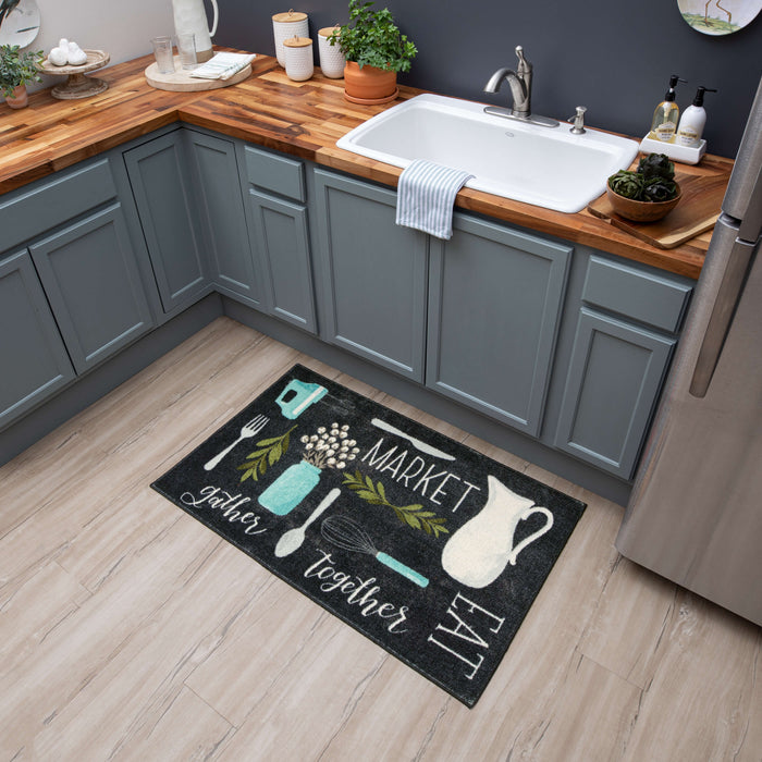 Kitchen Necessities Black Accent Rug