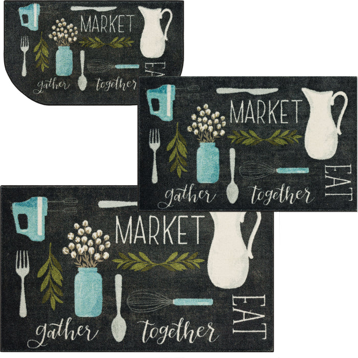 Kitchen Necessities Black Accent Rug