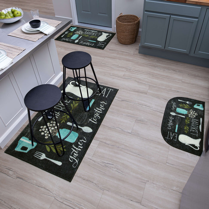 Kitchen Necessities Black Accent Rug