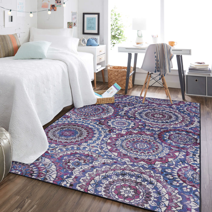 Technicolor Farida Purple Area Rug