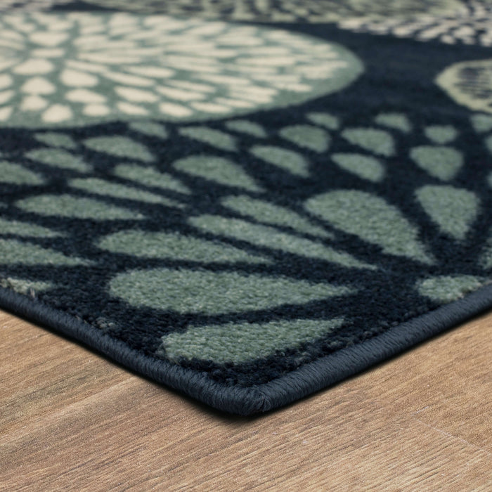Lucia Botanical Blue Area Rug