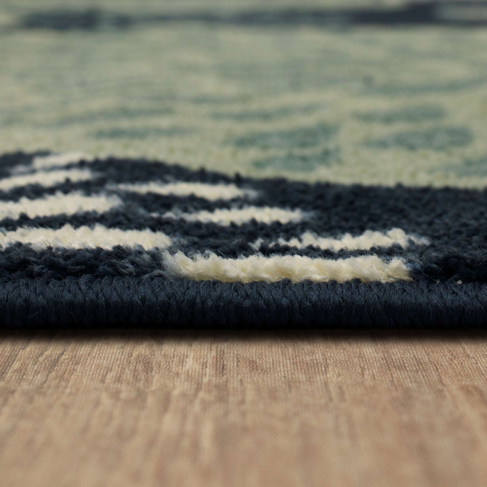 Lucia Botanical Blue Area Rug