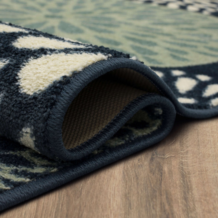 Lucia Botanical Blue Area Rug