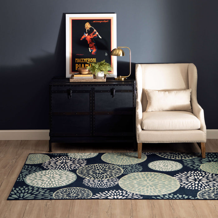 Lucia Botanical Blue Area Rug