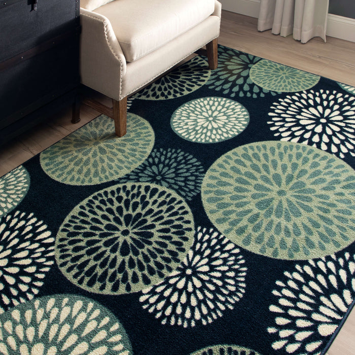 Lucia Botanical Blue Area Rug