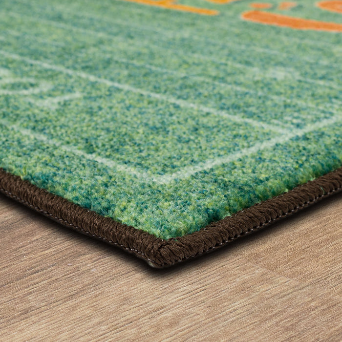 Fall and Football Green Accent Rug