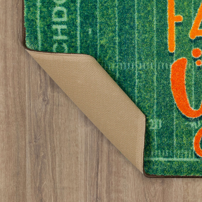 Fall and Football Green Accent Rug