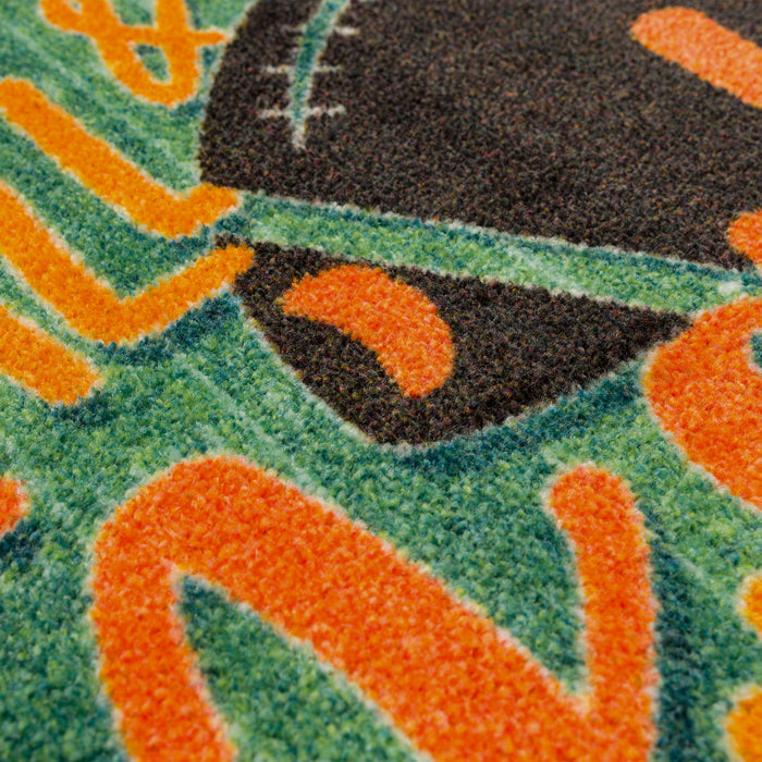 Fall and Football Green Accent Rug