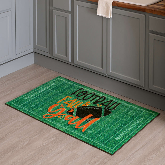 Fall and Football Green Accent Rug