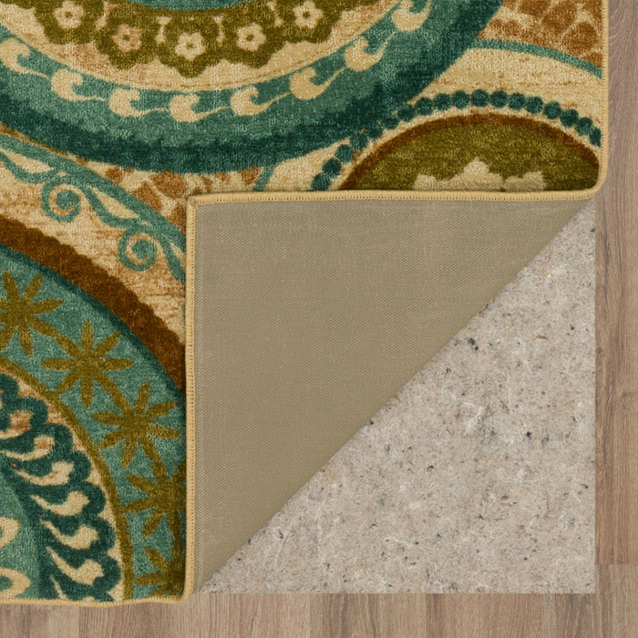 Acropolis Medallion Brown & Blue Area Rug